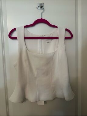 EUC ARITZIA x WILFRED - Rhodora Peplum Bustier Top, Light Birch